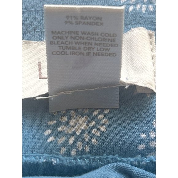 Loft, Light Blue Mini Skirt With White Floral Bursts, Size Small - Picture 4 of 6